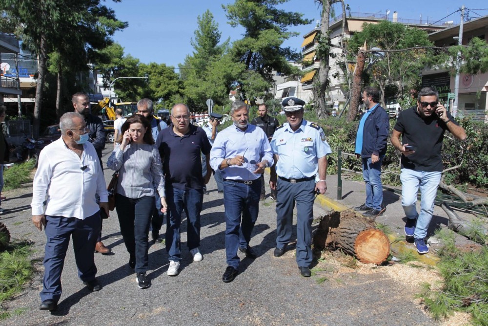 Αυτοψία Γ. Πατούλη στις ζημιές στο Ν. Ηράκλειο