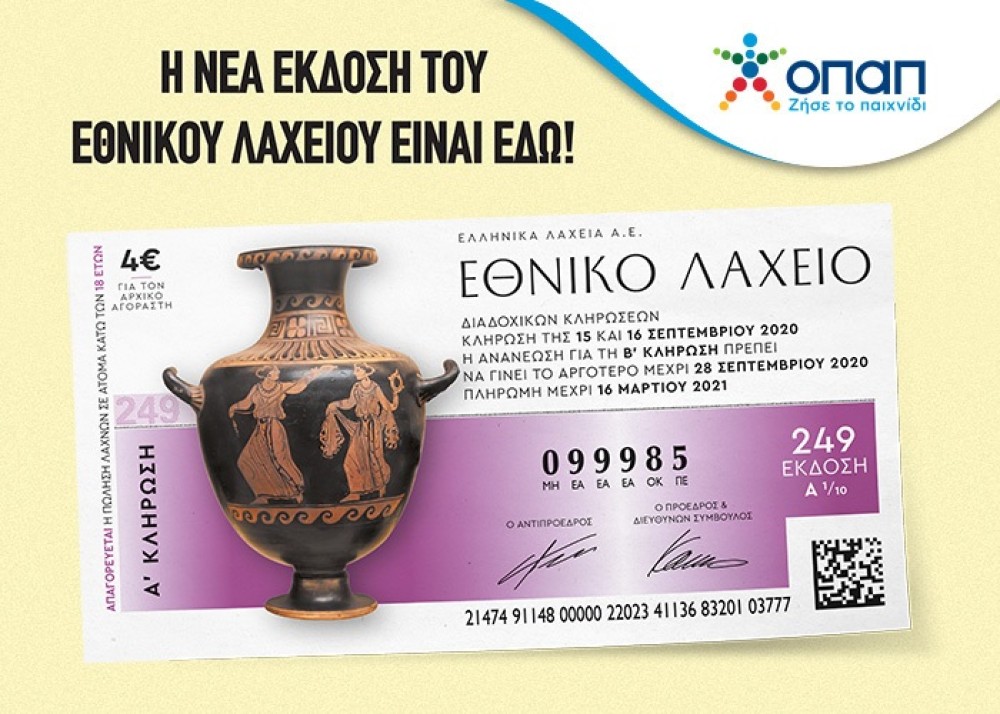 Εθνικό Λαχείο: Το πρόγραμμα κληρώσεων και τα έπαθλα της νέας έκδοσης – Ο πρώτος λαχνός κερδίζει 1.000.000 ευρώ
