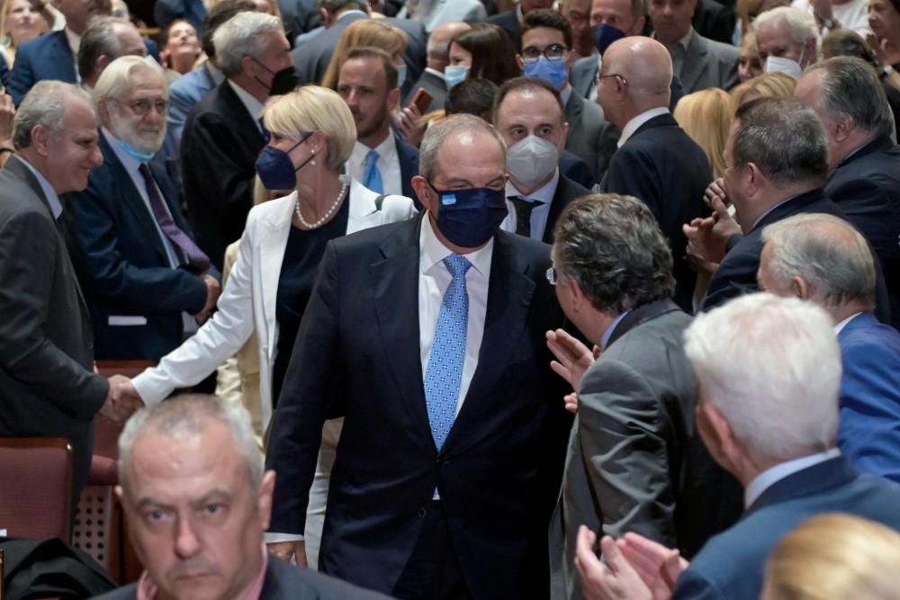 Γκλέτσος, Ραχήλ Μακρή και Αντώναρος στην ομιλία Καραμανλή