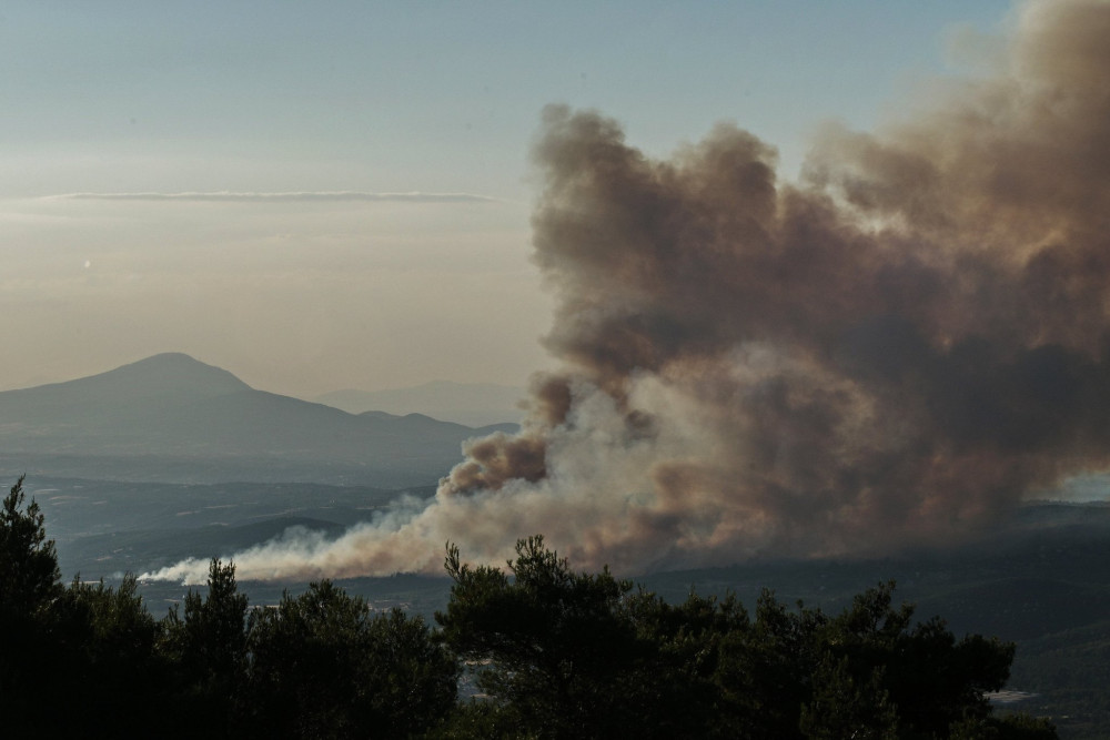 Σε ύφεση η φωτιά στον Ωρωπό - Επιχειρούν τα εναέρια μέσα