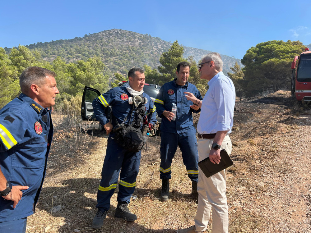 Στον Κουβαρά ο Ευάγγελος Τουρνάς - Βελτιωμένη η εικόνα της φωτιάς