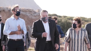 Στον αρχαιολογικό χώρο της Αρχαίας Απτέρας Μητσοτάκης-Πομπέο (pics)