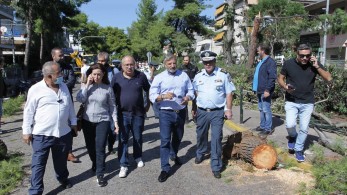 Αυτοψία Γ. Πατούλη στις ζημιές στο Ν. Ηράκλειο