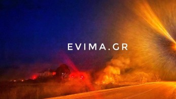 Μεγάλη φωτιά στο Αλιβέρι – Απειλούνται σπίτια