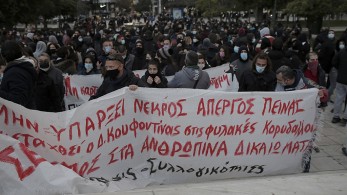 Η κοινωνία σε καραντίνα, οι “αλληλέγγυοι” πορεία (για Κουφοντίνα)