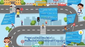 Διανομή ενημερωτικών φυλλαδίων τροχαίας για τη νέα σχολική χρονιά