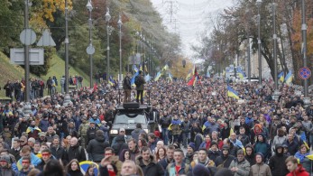 Διαδήλωση στο Κίεβο κατά των ρωσόφωνων