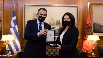 Συνάντηση Παναγιωτόπουλου με την Πρέσβη της Αλβανίας