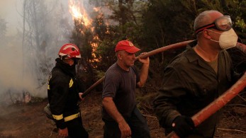 Μάχη με τις αναζωπυρώσεις στην Εύβοια