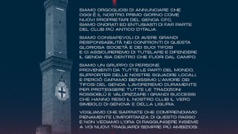 Ανακοινώθηκε η πώληση της Τζένοα στην αμερικανική «777 Partners»