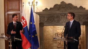 Όταν ο… φασαριόζος σκύλος του Μαξίμου εισέβαλε στις δηλώσεις Μητσοτάκη-Χέγκερ