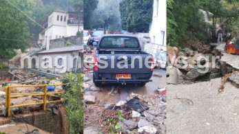 Ρεκόρ βροχής στη Ζαγορά Πηλίου -Χείμαρρος παρέσυρε ολόκληρο σπίτι στην Εύβοια