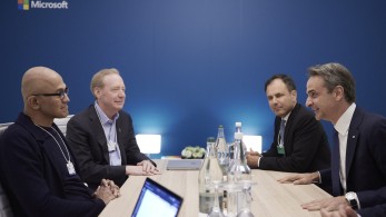 Συνάντηση  Μητσοτάκη με τον Διευθύνοντα Σύμβουλο της Microsoft Satya Nadella και τον Πρόεδρο της εταιρείας Brad Smith