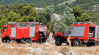 Υπό μερικό έλεγχο η φωτιά στη Ναύπακτο
