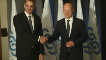 Συνάντηση Κυριάκου Μητσοτάκη με τον Γερμανό καγκελάριο Όλαφ Σολτς
