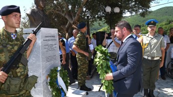 Στα αποκαλυπτήρια της προτομής του Ήρωα Ραχωβίτσα ο Χαρδαλιάς