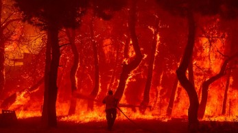 Συνδρομή του στρατού στη φωτιά στα Βατερά Λέσβου