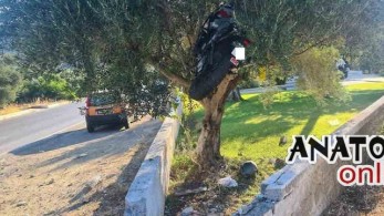 Κρήτη: Απίστευτο τροχαίο ατύχημα -μηχανή “καρφώθηκε” σε ελιά