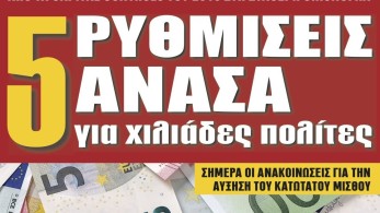 Διαβάστε στην εφημερίδα “tomanifesto”- Πέντε ρυθμίσεις ανάσα για χιλιάδες πολίτες