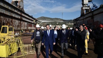 Αυτοψία Γεωργιάδη στα Ναυπηγεία Ελευσίνας: Περισσότερα πλοία, νέες θέσεις εργασίας