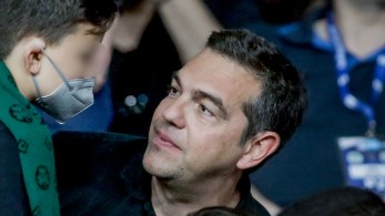 Φωτογραφία: ο Τσίπρας στο ΟΑΚΑ με Μπισμπίκη και Βαρδινογιάννη