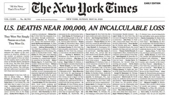The New York Times: Το συγκλονιστικό πρωτοσέλιδο για τα θύματα του κορωνοϊού
