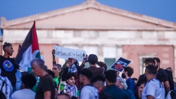 Συγκέντρωση υπέρ των Παλαιστινίων στο Σύνταγμα (φωτογραφίες)