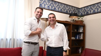 Ο Στέφανος Κασσελάκης, ο Βαγγέλης Καλπαδάκης και ο Αλέξης Τσίπρας