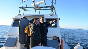 Αυτοψία Χαρδαλιά στο σημείο της δολιοφθοράς στον υποθαλάσσιο αγωγό Αίγινας - Σαλαμίνας