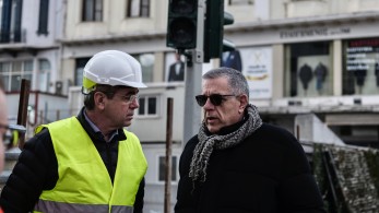 Αυτοψία του υφυπουργού Υποδομών Νίκου Ταχιάου σε έργα του Σιδηροδρομικού Σταθμού Αθηνών