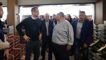Επίσκεψη του πρωθυπουργού Κυριάκου Μητσοτάκη στην Κεντρική Λαχαναγορά στον Ρέντη