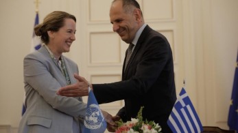 Συνάντηση Γεραπετρίτη με τη γενική διευθύντρια του Διεθνούς Οργανισμού Μετανάστευσης