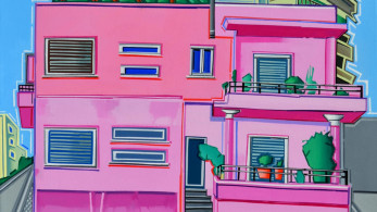 «Συσχετισμοί» στο καφέ του Εθνικού Αρχαιολογικού Μουσείου: η... ποίηση της πολυκατοικίας σε καμβά