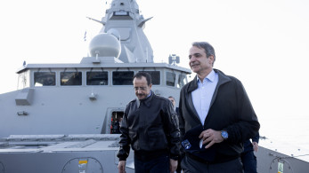 Κυριάκος Μητσοτάκης και Νίκος Χριστοδουλίδης στη φρεγάτα «Κίμων» - «Κάνουμε το καθήκον μας» (photos)