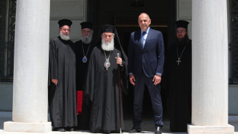 Ο Γιώργος Γεραπετρίτης συναντήθηκε με τον πατριάρχη Ιερουσαλήμ και πάσης Παλαιστίνης Θεόφιλο Γ' (photos)