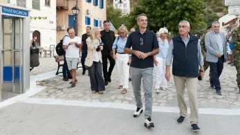 Ο Κυριάκος Μητσοτάκης στο Καστελλόριζο για την 83η επέτειο της Απελευθέρωσης